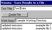 Vasona, Save Data During Test